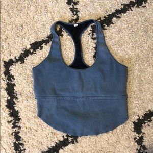 Free people light blue crop top